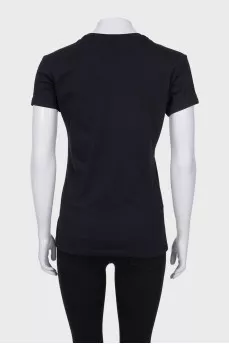 Fitted T-shirt with embroidered print