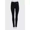Black skinny-fit jeans with embellishments