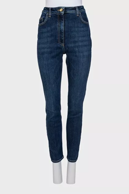 High-waisted skinny jeans