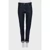Сині джинси skinny fit з лого