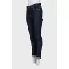 Сині джинси skinny fit з лого
