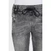 Gray jeans with elastic waistband