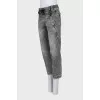 Gray jeans with elastic waistband