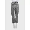 Gray jeans with elastic waistband