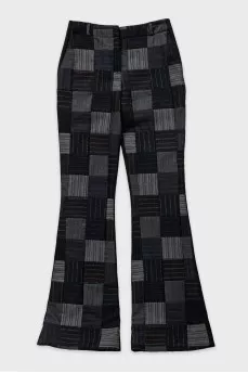 Flared trousers with a print