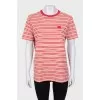 Striped T-shirt with patch