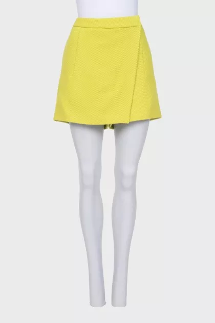 Green wool shorts skirt