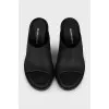 Black leather Clara mules