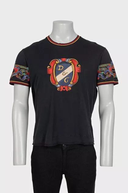 Men's straight-cut T-shirt with print