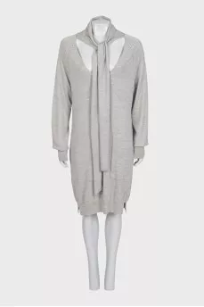 Gray dress with ties