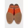 Orange leather loafers