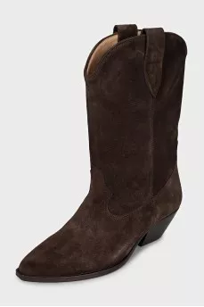 Коричневі козаки із замші