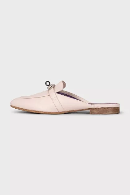 Pink Oz Leather Mules