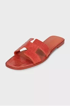 Oran Lizard Skin Slippers