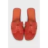 Oran Lizard Skin Slippers