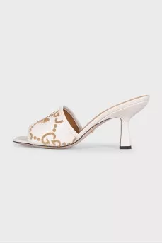 Beige mules by Gucci x Adidas