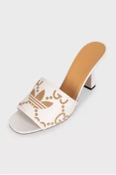 Beige mules by Gucci x Adidas