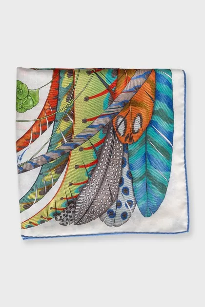 Plumes en Fete cashmere and silk scarf