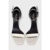 White patent leather stiletto sandals