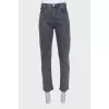 Men's gray straight-leg jeans