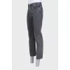 Men's gray straight-leg jeans