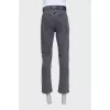 Men's gray straight-leg jeans