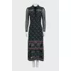 Straight dress with transparent printed inserts
