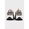Leather and textile sneakers with logo