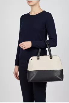 Two-tone leather bag