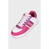 Leather lace-up sneakers with logo
