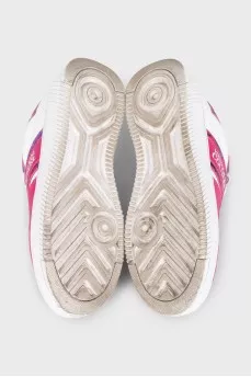 Leather lace-up sneakers with logo