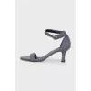Gray textile sandals