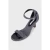 Gray textile sandals