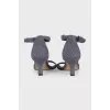 Gray textile sandals