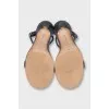 Gray textile sandals