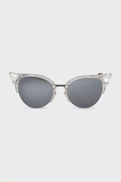 Silver sunglasses decorated with crystals