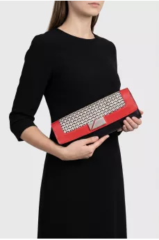 Two-tone leather clutch