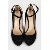 Suede strappy heeled shoes