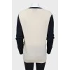 Combination sweater with print
