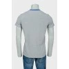 Gray men's T-shirt with blue print