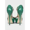 Green patent leather sandals