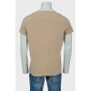 Brown men's T-shirt with black logo