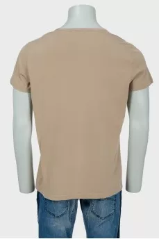 Brown men's T-shirt with black logo