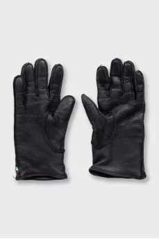 Men's black gloves with logo
