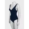 Blue one-piece swimsuit with tag