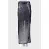 Black straight skirt with sequins