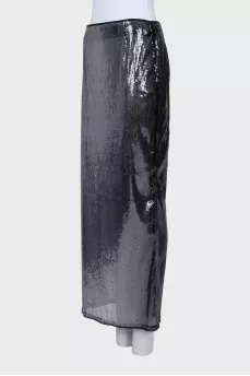 Black straight skirt with sequins