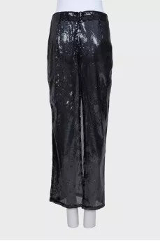 Black straight skirt with sequins
