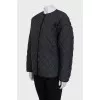 Black quilted straight-cut jacket