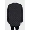 Black quilted straight-cut jacket